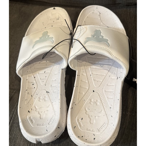 Under Armour Mens Project Rock Sideline Slides Blood Sweat Respect Flip Flops 13 - Picture 2 of 8